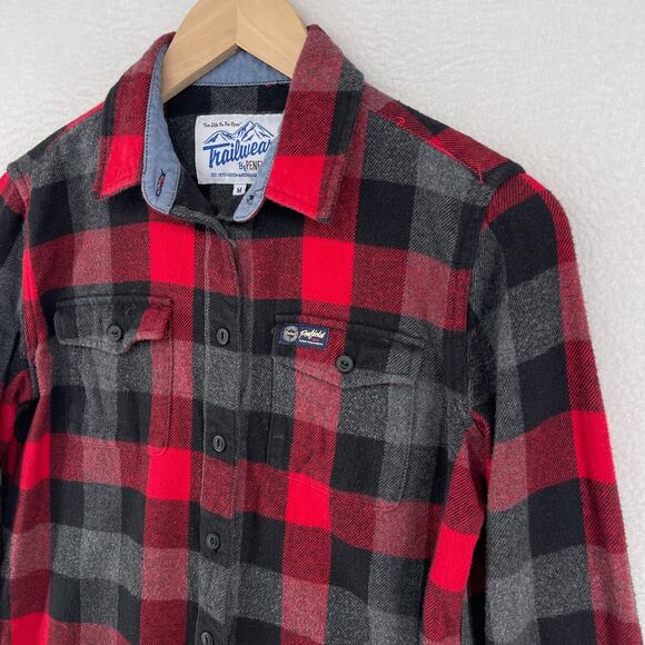 PENFIELD Shirt Womens M Trailwear Chatham Buffalo Plaid Flannel Cotton Red - Picture 7 of 15